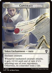 Mtg Singles Instock: Contract // Pegasus Double-Sided Token (SOC-3 // 5) [Commander: Secrets of Strixhaven] Foil