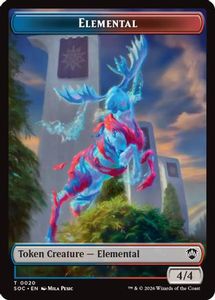 Mtg Singles Instock: Elemental (0020) // Food Double-Sided Token (SOC-20 // 27) [Commander: Secrets of Strixhaven] Foil