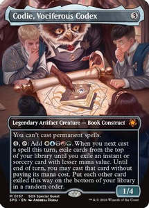 Mtg Singles Instock: Codie, Vociferous Codex (Borderless) (SPG-157) [Special Guests] Foil