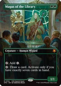 Mtg Singles Instock: Magus of the Library (Borderless) (SPG-154) [Special Guests]