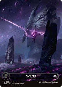 Fresh Mtg Singles: Swamp (0264) (Borderless) (EOE-264) [Edge of Eternities] Foil