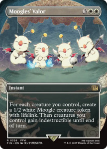 Fresh Mtg Singles: Moogles' Valor (Borderless) (FIN-326) [FINAL FANTASY] (Borderless) Foil