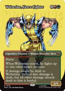 Mtg Singles Instock: Wolverine, Fierce Fighter (Borderless) (MSH-378) [Marvel Super Heroes]