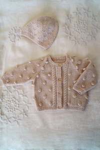 Lisa F Bowie Cardigan and Hat BC90