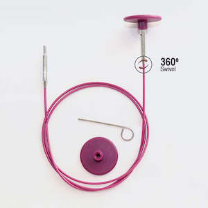 Interchangeable Cables Purple Coated Stainless Steel 360 deg Swivel, 126cm makes 150cm