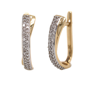 Diamond Earrings 1: Crossover Hoops - 9k YG