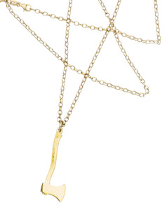 Gold Chains: 9ct Yellow Gold Axe Pendant