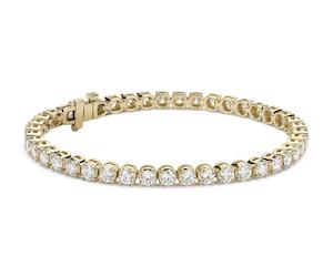 Diamond Bracelets: 9ct YG Lab Diamond Tennis - 20cm