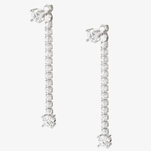 Nomanation Jewellery: White CZ Drop Earrings -SS