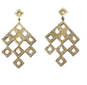 Gold Plated Jewellery: Diamond Drop earrings - GP