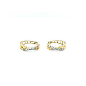Diamond Earrings 1: 10ct Yellow Gold Diamond Huggies