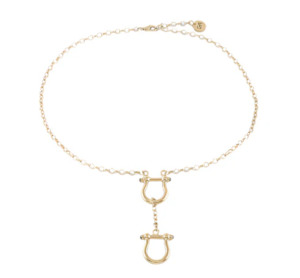 Ede Addison: Double Stirrup and fob chain necklace - GP