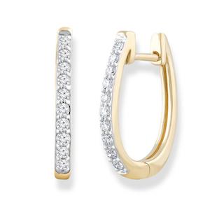 Diamond Earrings 1: 9ct YG Diamond Huggies