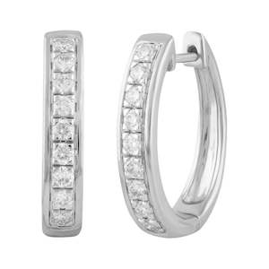 Diamond Earrings 1: White Gold Diamond Hoops