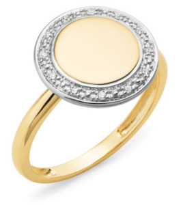 Diamond Rings 1: Engravable 9ct YG and Diamond Ring