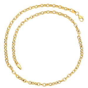 Gold Chains: 9ct YG and SS Bonded Cable Chain - 45cm