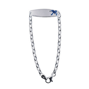 Silver Chains: Baby ID Bracelet with Blue Bird