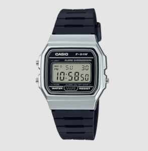 Watches: Casio Basic Men's Digital Retro Silver watch with black strap
