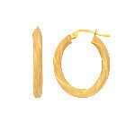Gold Earrings: 9ct Gold Oval Fancy Twist Earrings