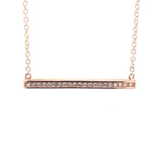 Rose Gold Bar Diamond Necklace