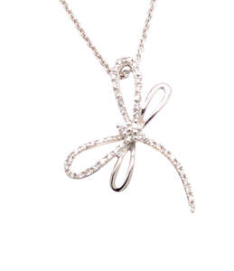 White Gold Dragonfly Necklace