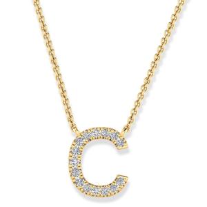 9ct Yellow Gold Letter C with Diamonds