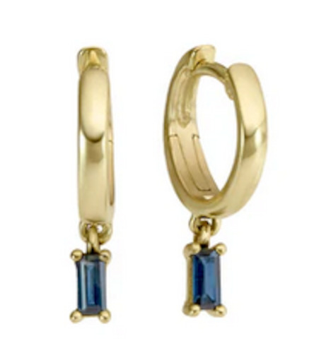 Sapphire Hinged Earrings in Yellow Gold