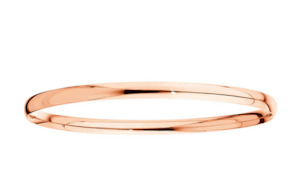 Yellow Gold Whitegold Bracelets: 9ct Rose Gold Bangle 61mm