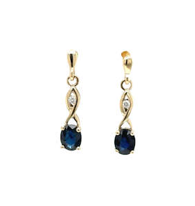 Coloured Stone Earrings: Sapphire & Diamond Earrings