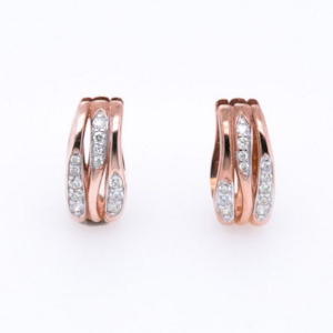 9ct Rose Gold Diamond Huggie Earrings – 0.18ct TDW