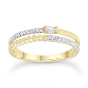 Diamond Rings 1: Diamond Ring with 0.10ct Diamonds in 9K Yellow Gold