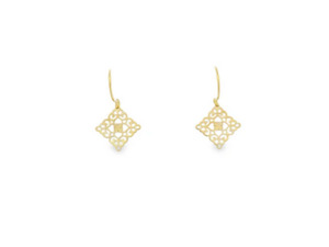 Whats New: Filigree Drop Earrings with Shepherds Hooks - 9k YG