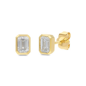Whats New: Emerald Cut Lab-Grown Diamond Earrings – 9ct Yellow Gold
