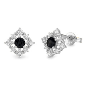 9ct White Gold Sapphire & Diamond Earrings – 0.53ct