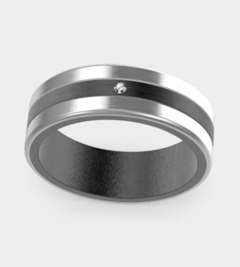 9ct WG & Tantalum with Diamond Wedder