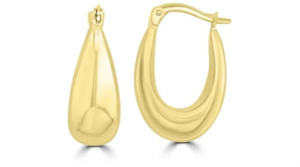 Liquid Honey Gold Hollow Hoops - 9K