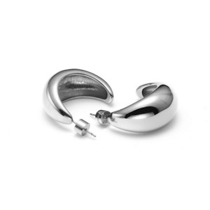 Dynamic Large Hoop Earrings Silver