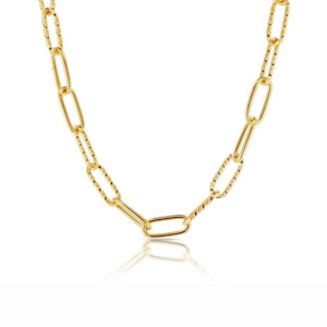 9ct Yellow Gold Silver Filled Paperclip Bracelet