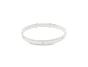 Baby Jewellery: Cubic Zirconia Slider Bangle - Silver