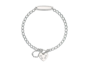 Baby Jewellery: Round Curb Bracelet with ID - Silver