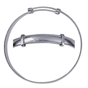 Childs Rope Edge Plain Expanding Bangle - Sterling Silver 5mm