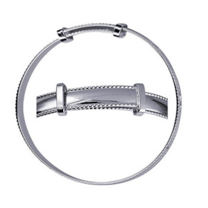 Baby Jewellery: Baby Rope Edge Plain Expanding Bangle - Sterling Silver 5mm