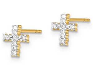 Laboratory Grown Diamonds 1: Lab-Grown Diamond Cross Studs – F VS