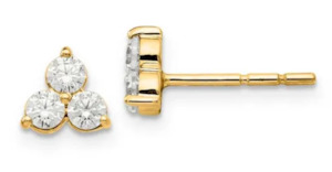 LAB Diamond Cluster Earrings - 9k YG - TDW = 0.48