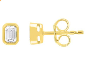 Laboratory Grown Diamonds 1: LAB Diamonds - Emerald Cut Studs TDW = 0.30