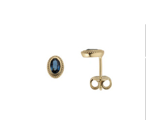 Earrings: Sapphire Earstuds in Yellow Gold