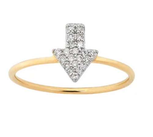 Karen Walker 2: Diamond Superfine Arrow Ring, 9ct Gold, .13ct Diamond