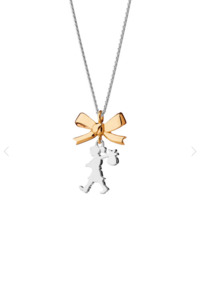 Mini Girl with a Bow Necklace - Silver/Gold