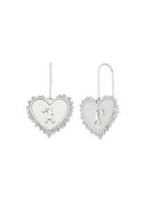 Karen Walker 2: Runaway Flaming Mother Of Pearl Earrings - Silver