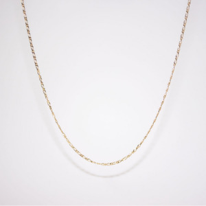 9ct Yellow Gold Diamond Cut Figaro Chain - 45cm